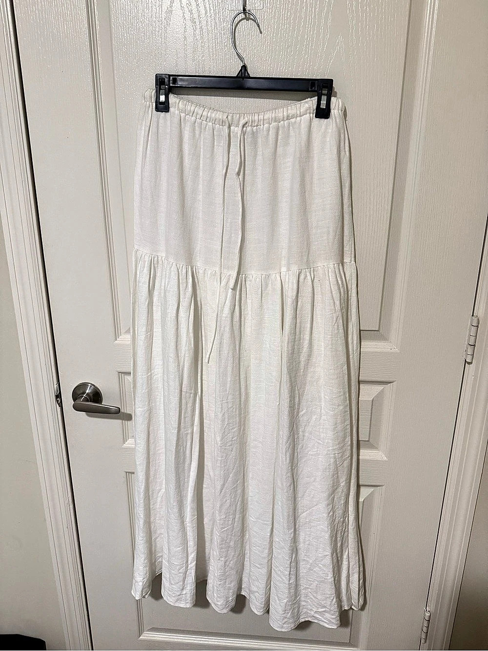 Princess Polly Tearose Linen Blend Maxi Skirt White US 6